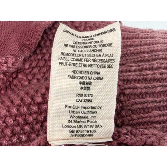 Free People Mauve Knit Sweater Cardigan Moto Jacket | Boho Coastal Grandmother M - Picture 16 of 16